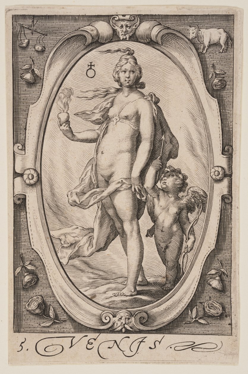Venus, fra De syv planeter af Jacob Matham
