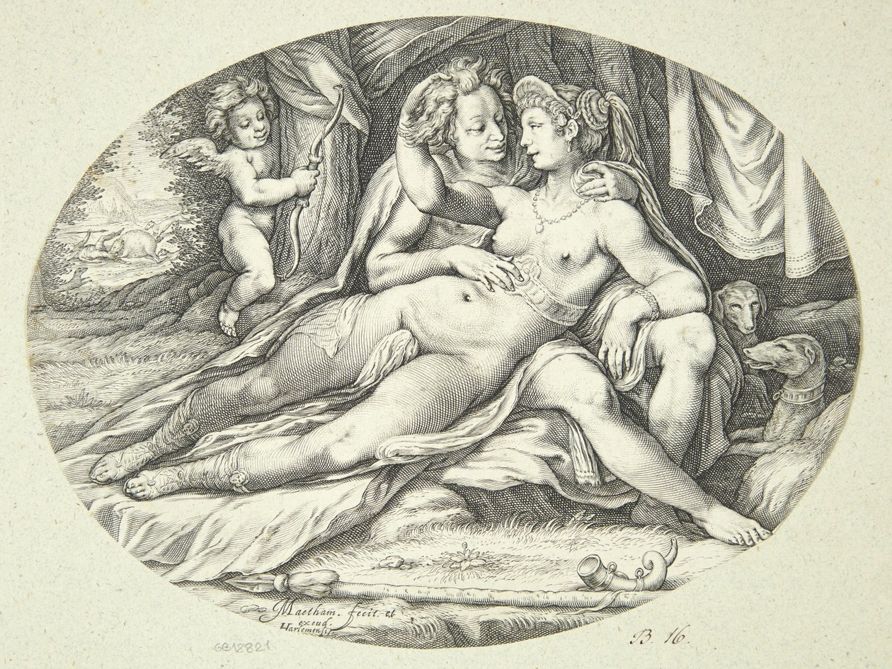 Venus og Adonis af Jacob Matham