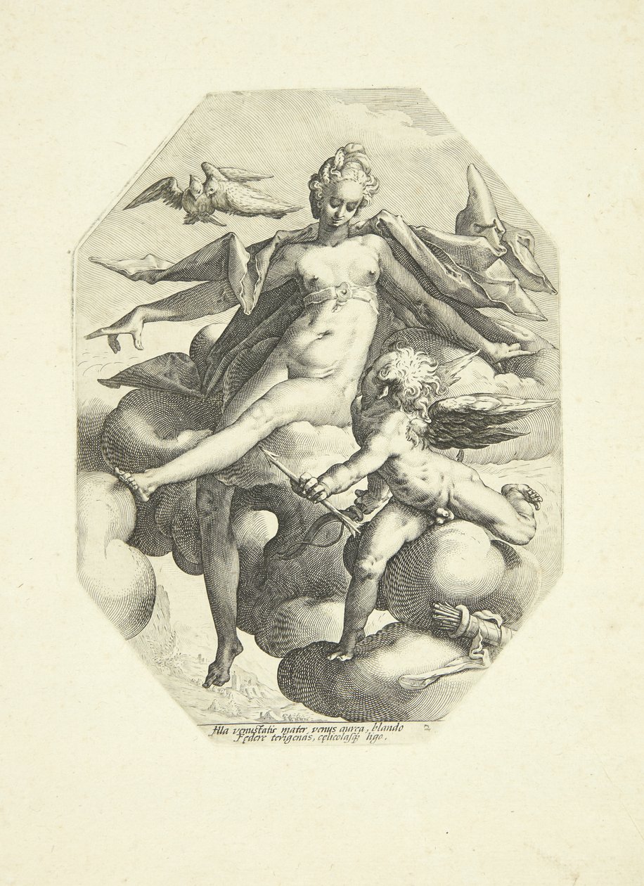 Venus og Amor af Jacob Matham