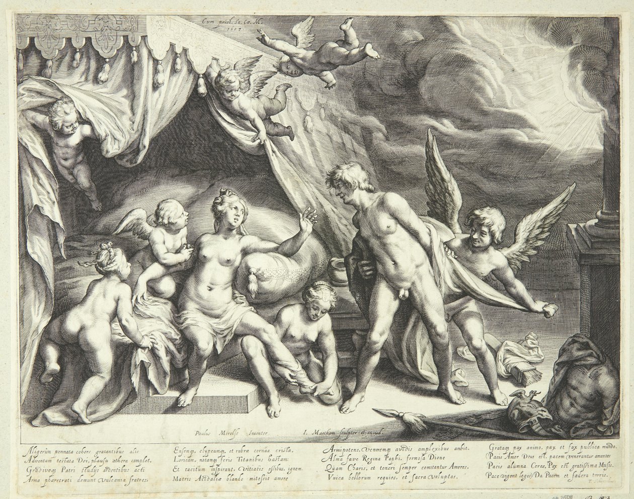Venus og Mars opdaget af Apollo af Jacob Matham