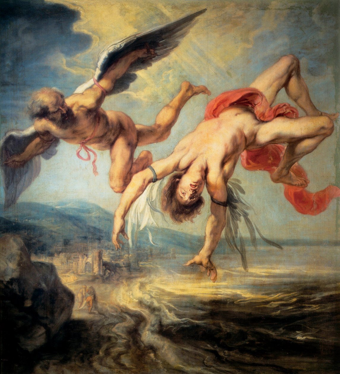 Ikaros fald af Jacob Peter Gowy