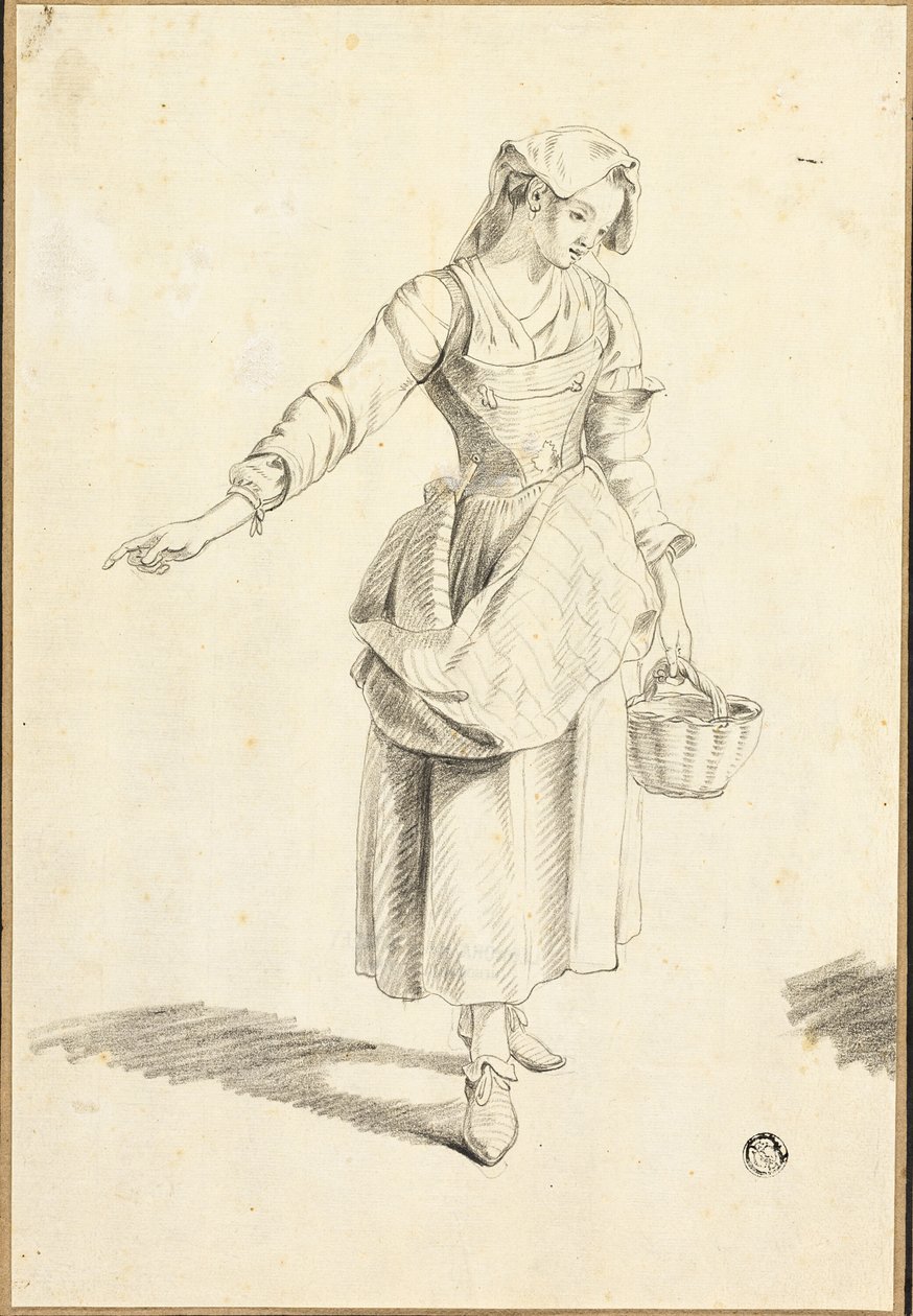 italiensk bondepige af Jacob Philipp Hackert