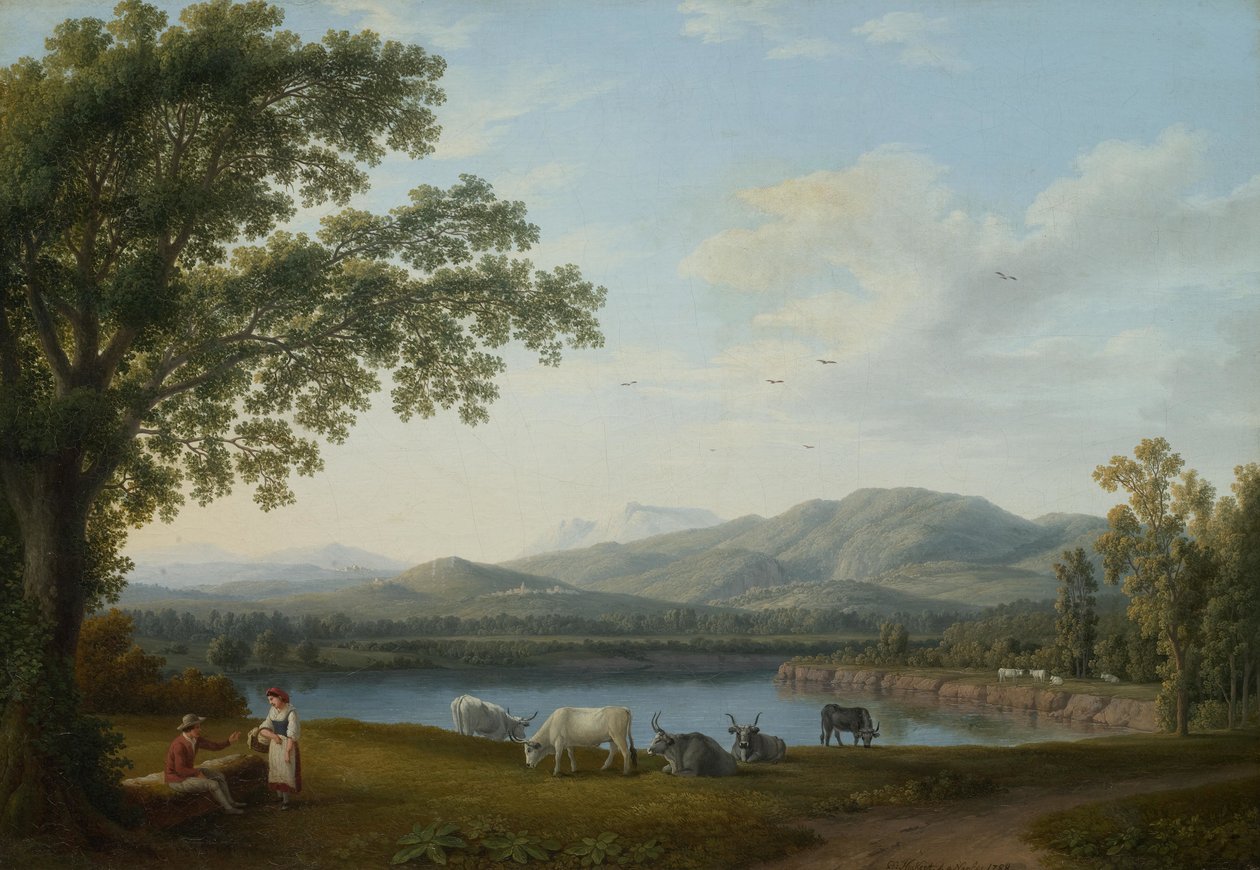 Udsigt over Sele og Monti Alburni-massivet

Originaltitel Blick auf den Sele und das Massiv der Monti Alburni af Jacob Philipp Hackert