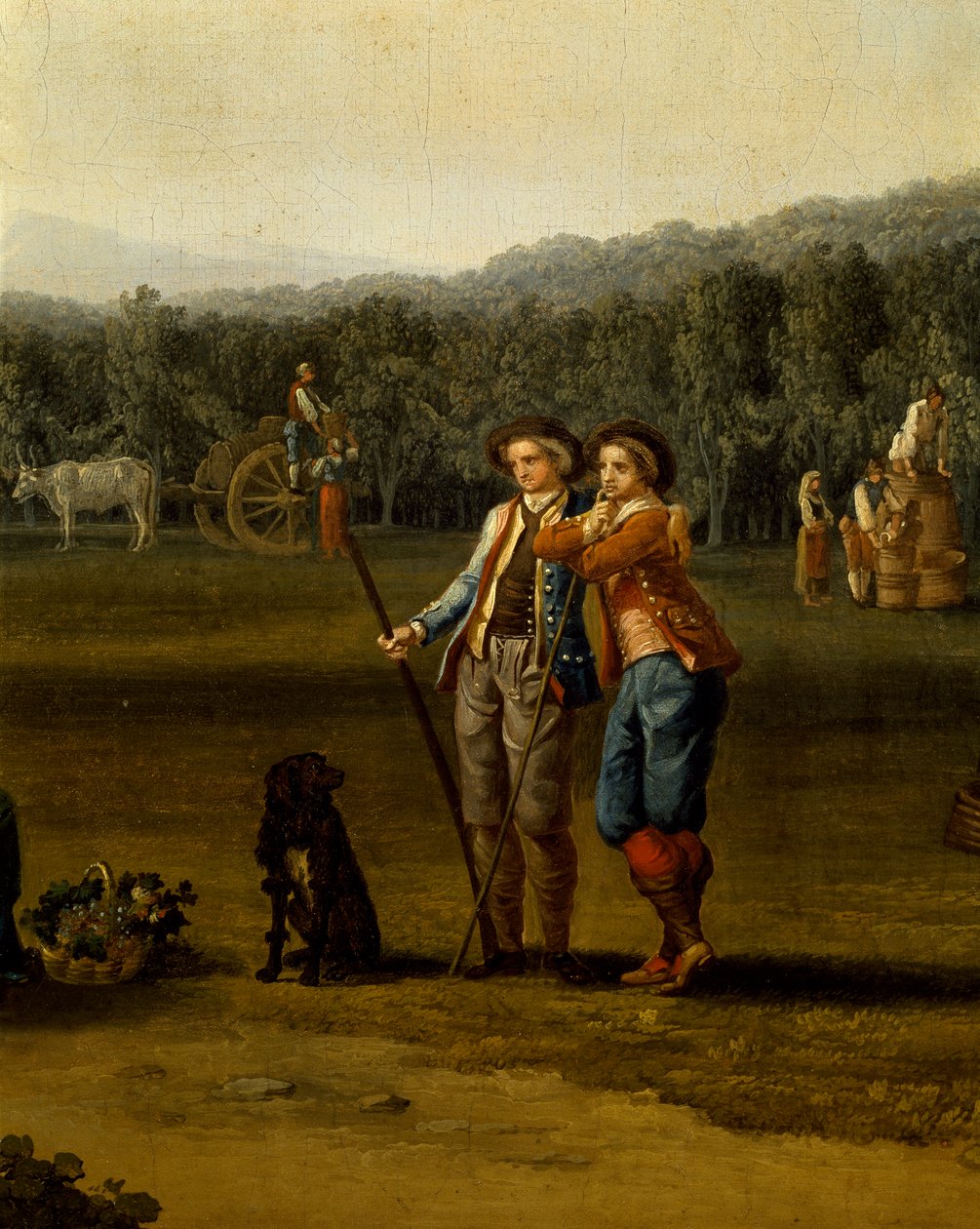 Høst i Carditello, af Jacob Philipp Hackert, detaljer af Jacob Philippe Hackert