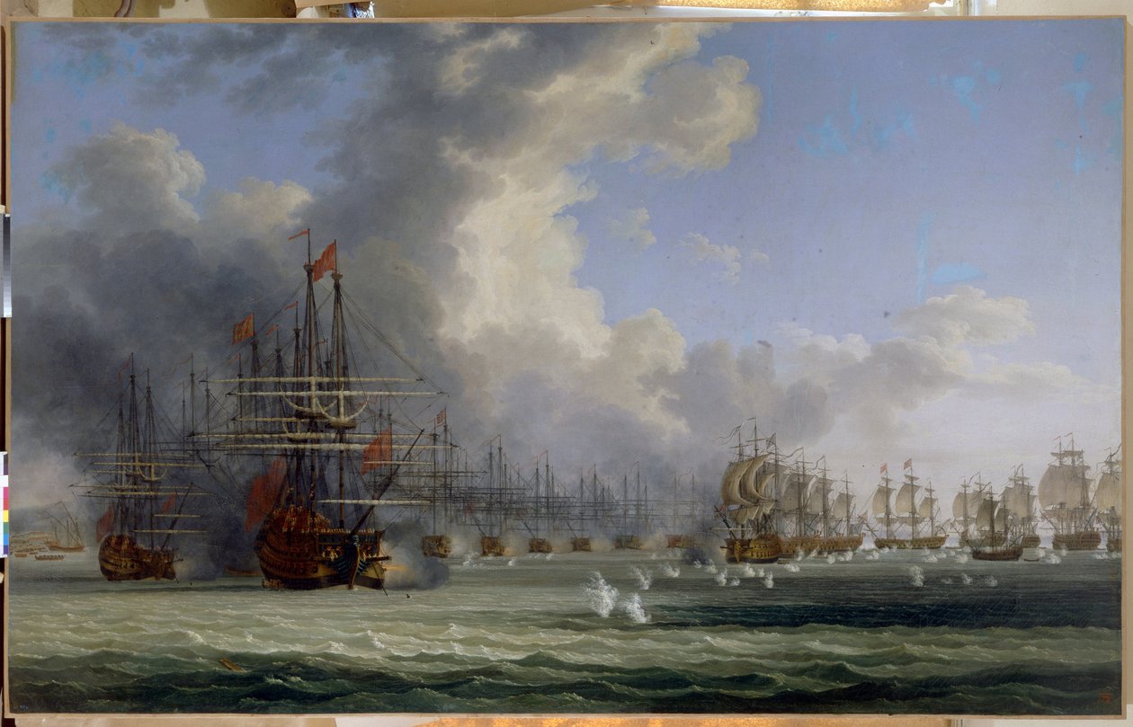 Slaget ved Chesma (Tyrkiet). Begyndelsen af ​​kampene den 5. juli 1770 (Slaget ved Chesma. Begyndelsen af ​​kampen den 5. juli 1770). Efter Orlovs oprør (1769) og forløberen for den græske uafhængighedskrig (1821-1829), kæmpede den russiske flåde af Jacob Philippe Hackert
