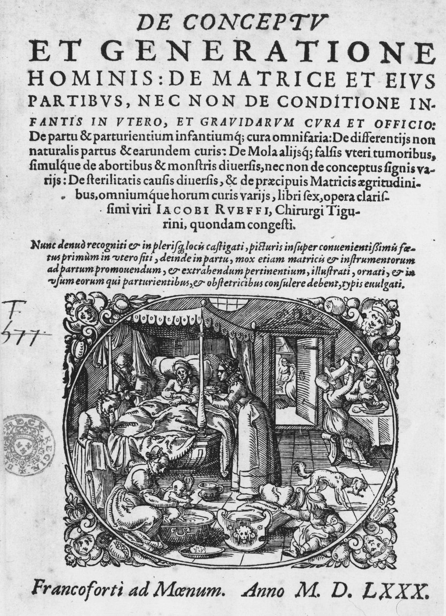 Fødselsscene, -i "On the Conception and Generation of Man..." af Jacques Rueff af Jacob Rueff