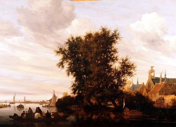 Maas nær Gorkum af Jacob Salomonsz. (circle of) Ruysdael