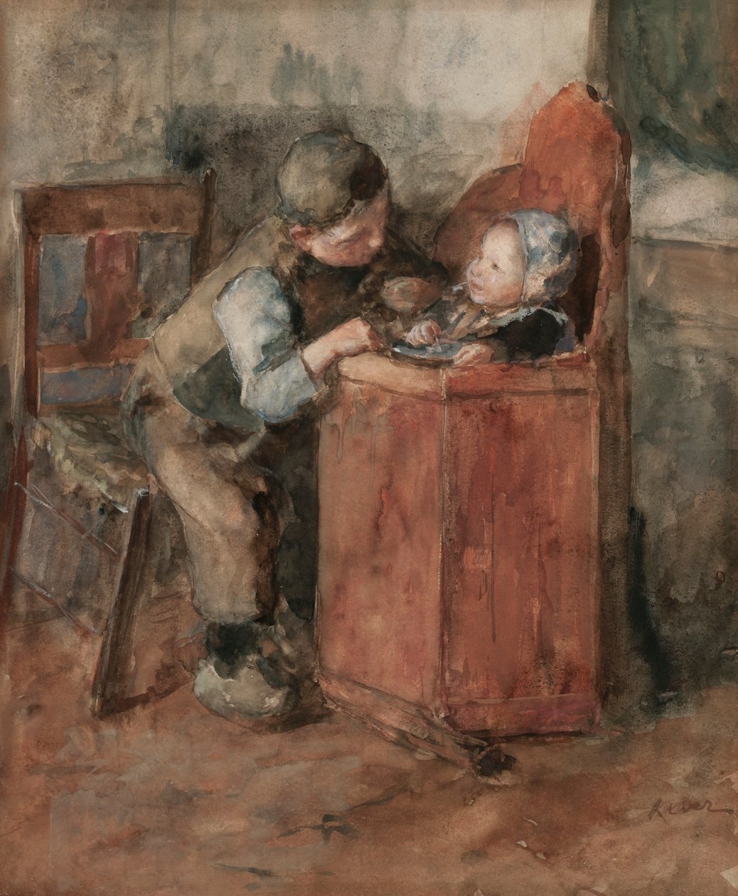 Broderlig kærlighed (wc på papir) af Jacob Simon Kever