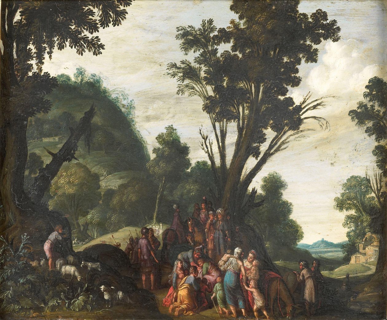 Jakobs og Esaus møde (1. Mosebog 33) af Jacob Symonsz Pynas (attributed to)