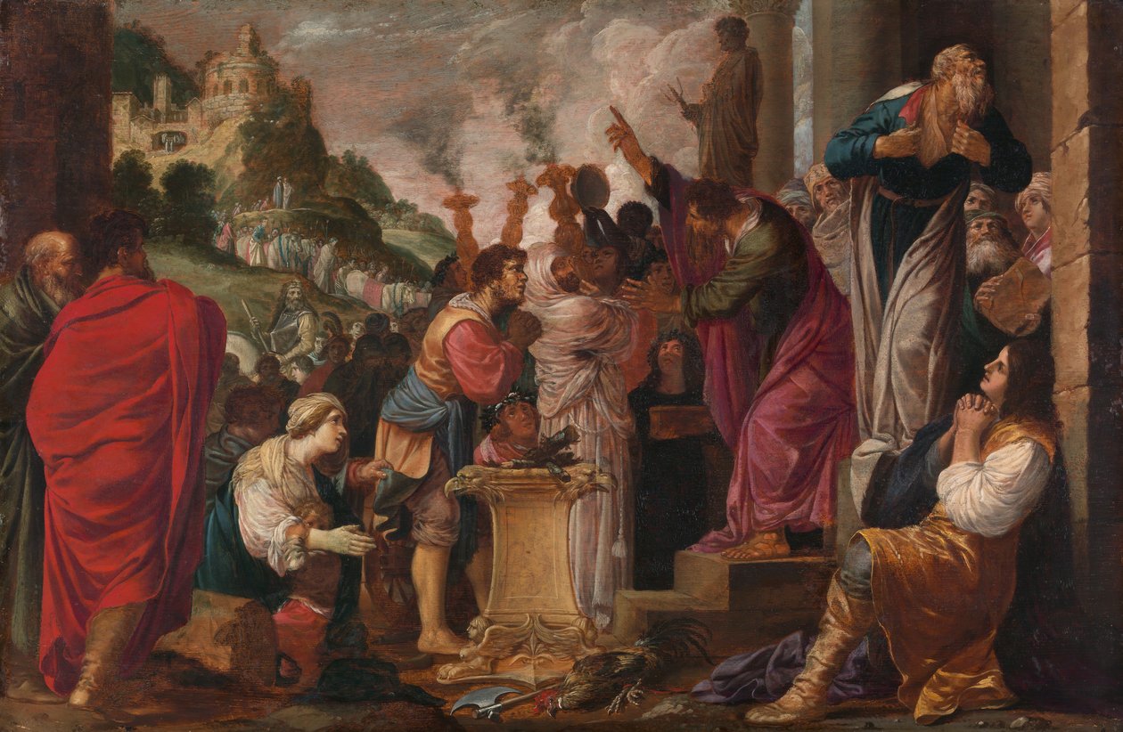 Paulus og Barnabas i Lystra. af Jacob Symonsz. Pynas