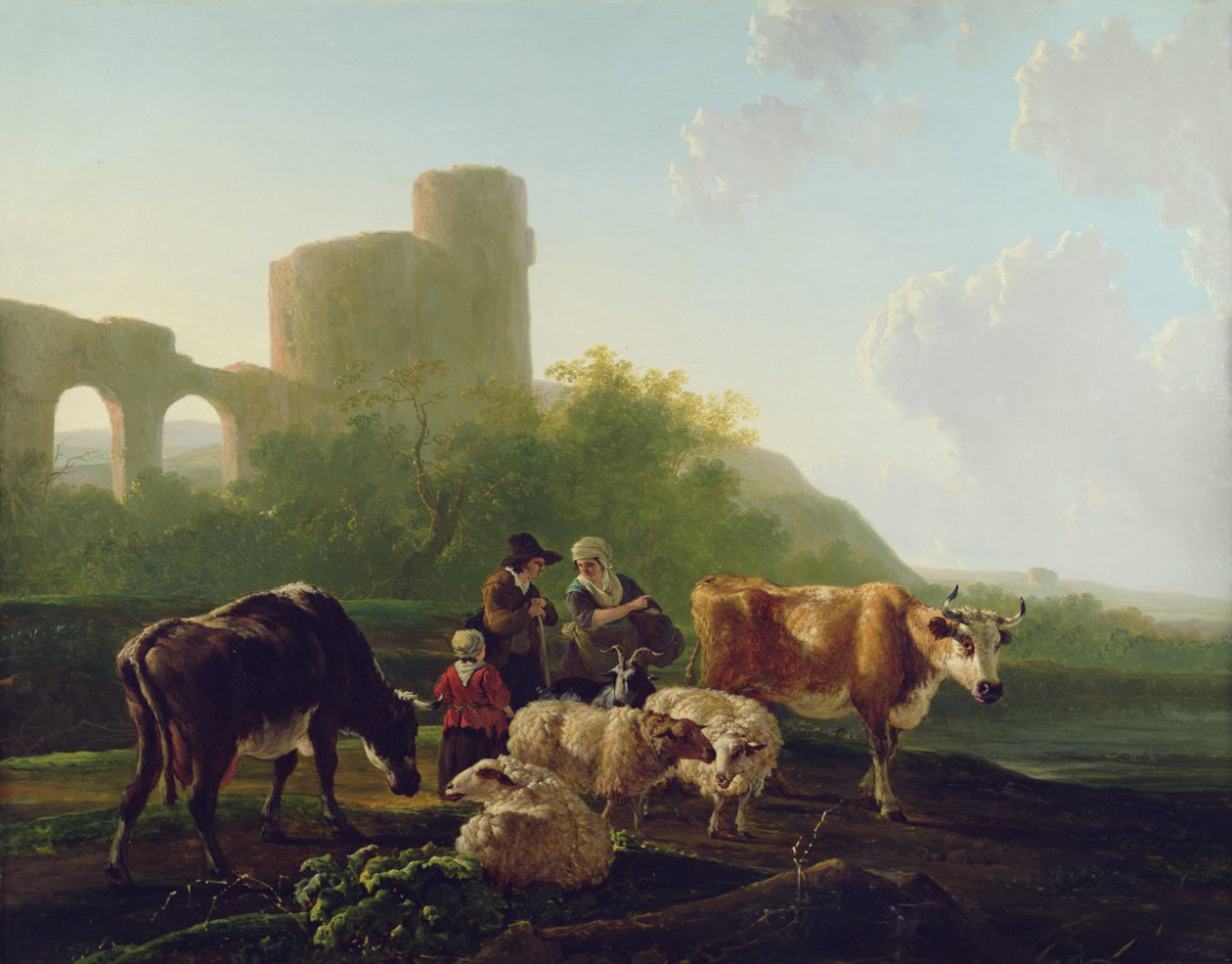 Rustikke figurer med kvæg og får af Jacob Van Stry