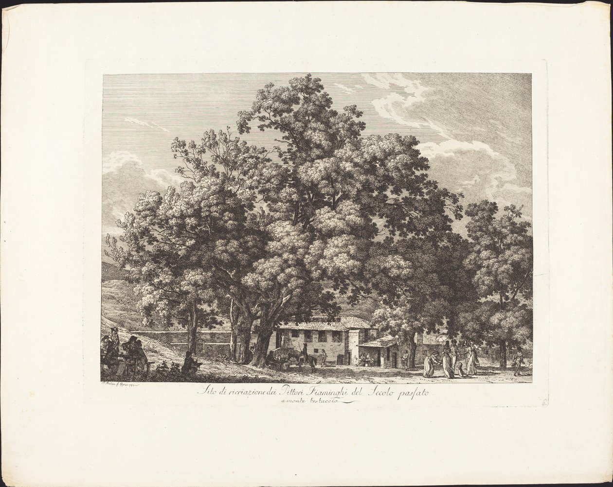 Fritidssted for Fiaminchi-malerne fra det sidste århundrede i Monte Testaccio af Jacob Wilhelm Mechau