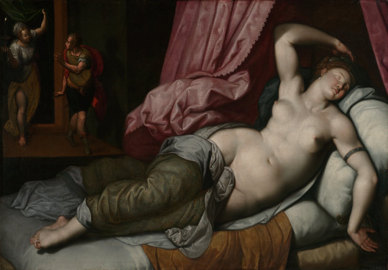 Paris bliver optaget i Helens sengekammer, c.1585-90 af Jacob de Backer
