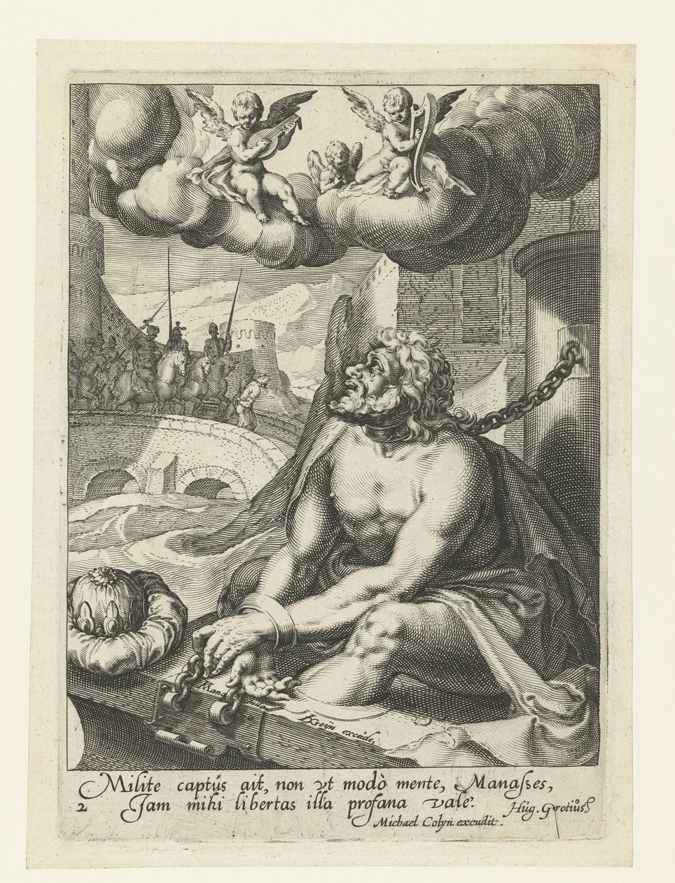 Manasse som en angrende synder Otte angrende syndere fra Det Gamle og Nye Testamente (serietitel) af Jacob de Gheyn (II) (workshop of)