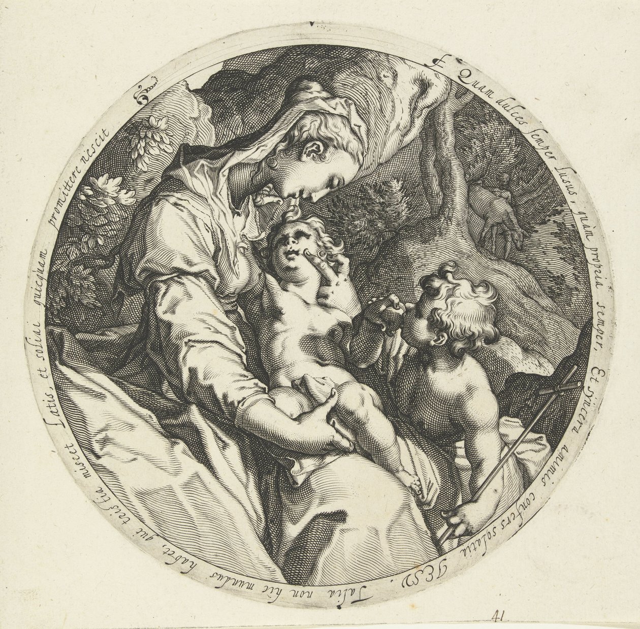 Maria med Kristusbarn og Johannes Døberen af Jacob de Gheyn (II) (workshop of)