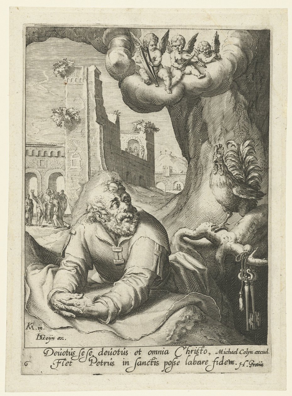 Peter som en angrende synder Otte angrende syndere fra Det Gamle og Nye Testamente (serietitel) af Jacob de Gheyn (II) (workshop of)