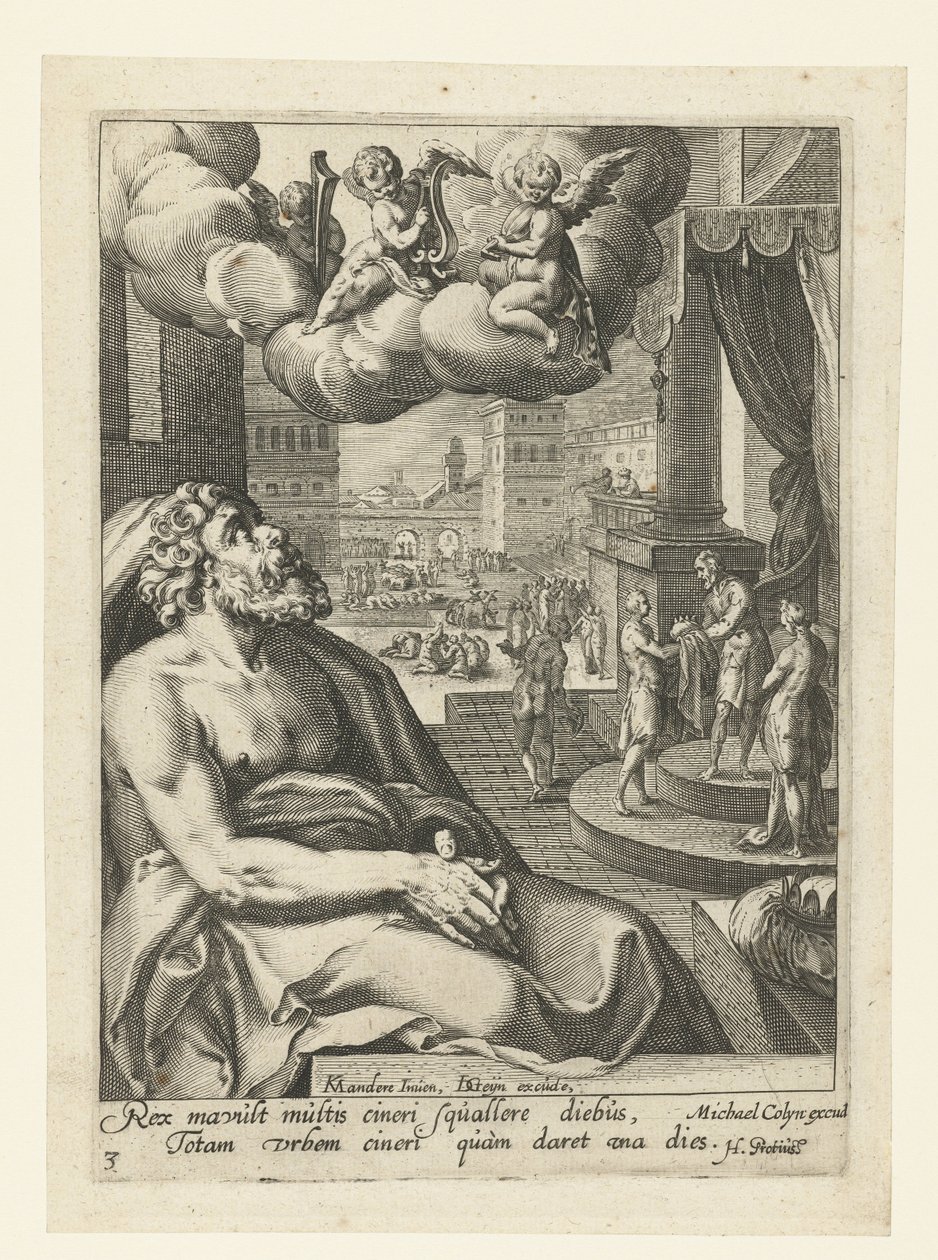 Salomon som en angrende synder Otte angrende syndere fra Det Gamle og Nye Testamente (serietitel) af Jacob de Gheyn (II) (workshop of)