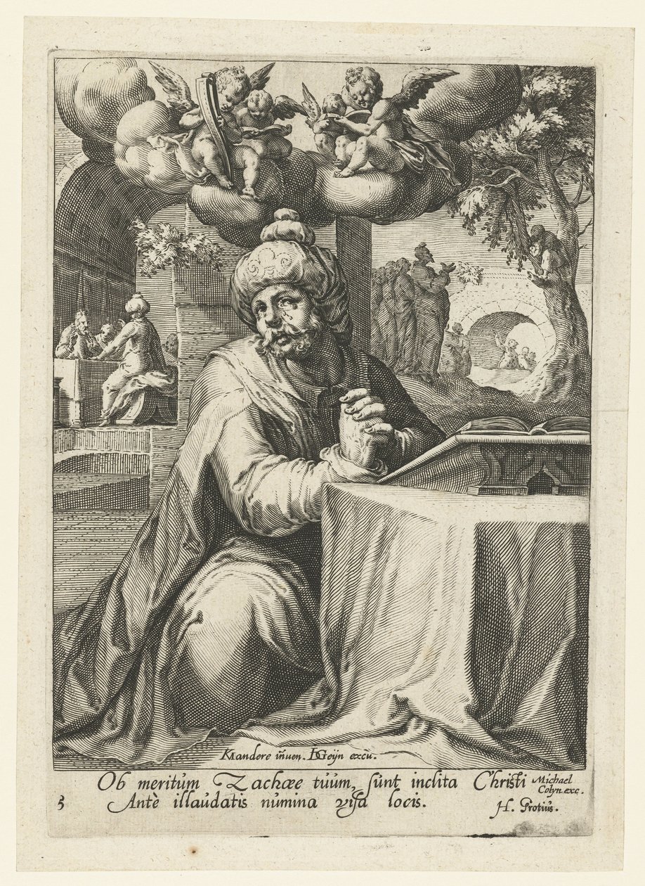 Zakæus som en angrende synder Otte angrende syndere fra Det Gamle og Nye Testamente (serietitel) af Jacob de Gheyn (II) (workshop of)