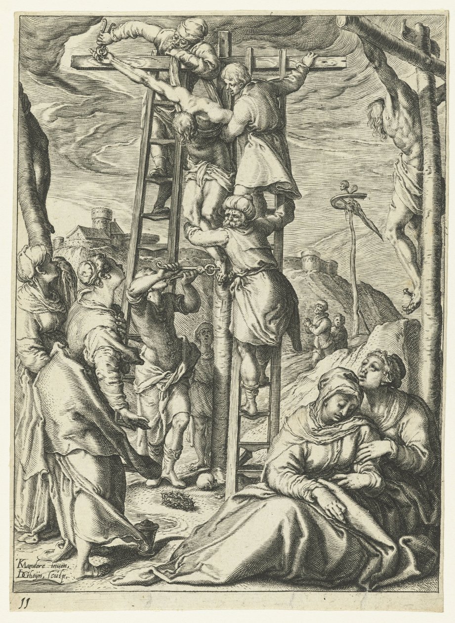 Nedstigningen fra korset Kristi lidelse (serietitel) af Jacob de Gheyn (II)