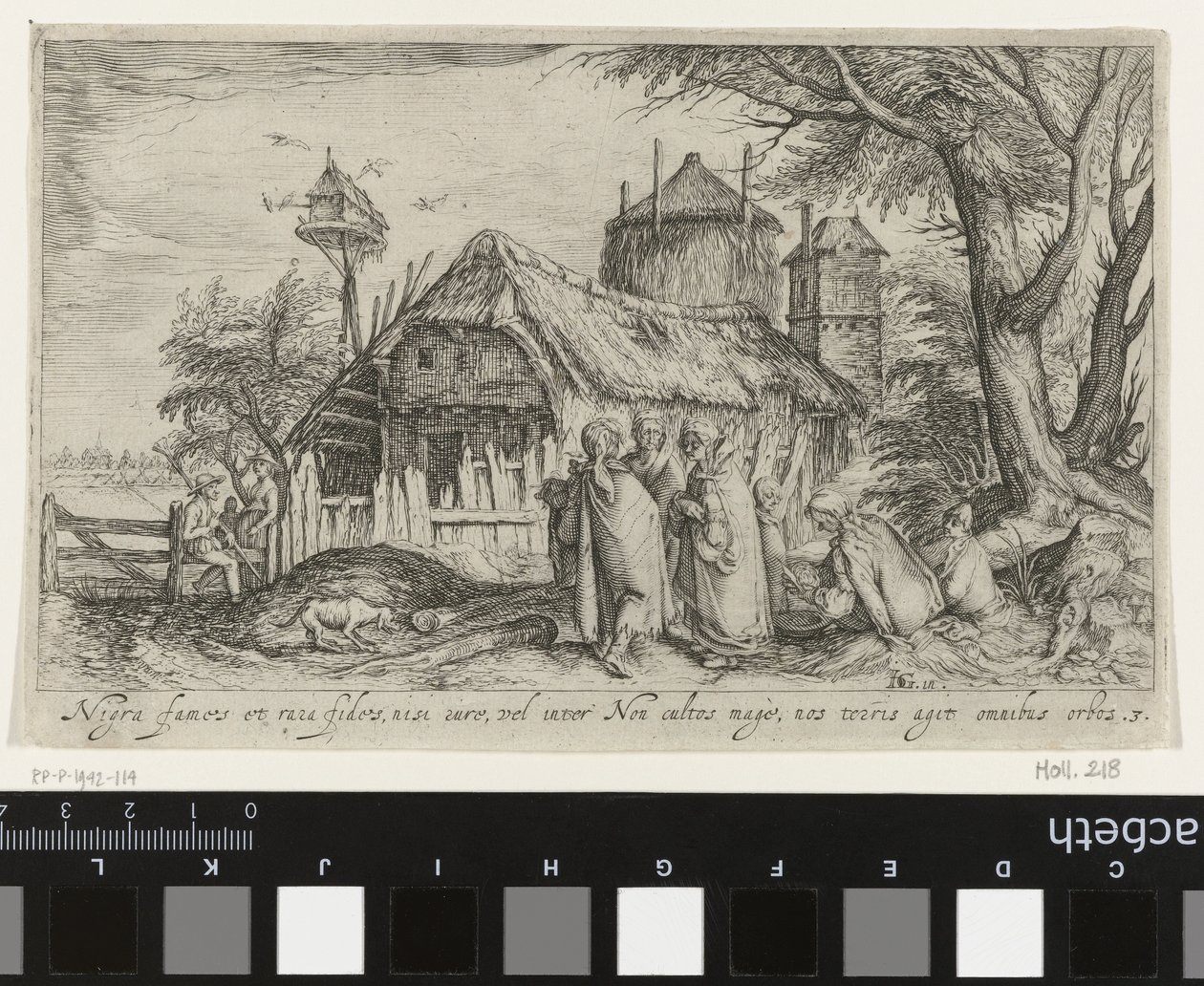 Landskab med romaer på gården Landskaber (serietitel) af Jacob de Gheyn (II)