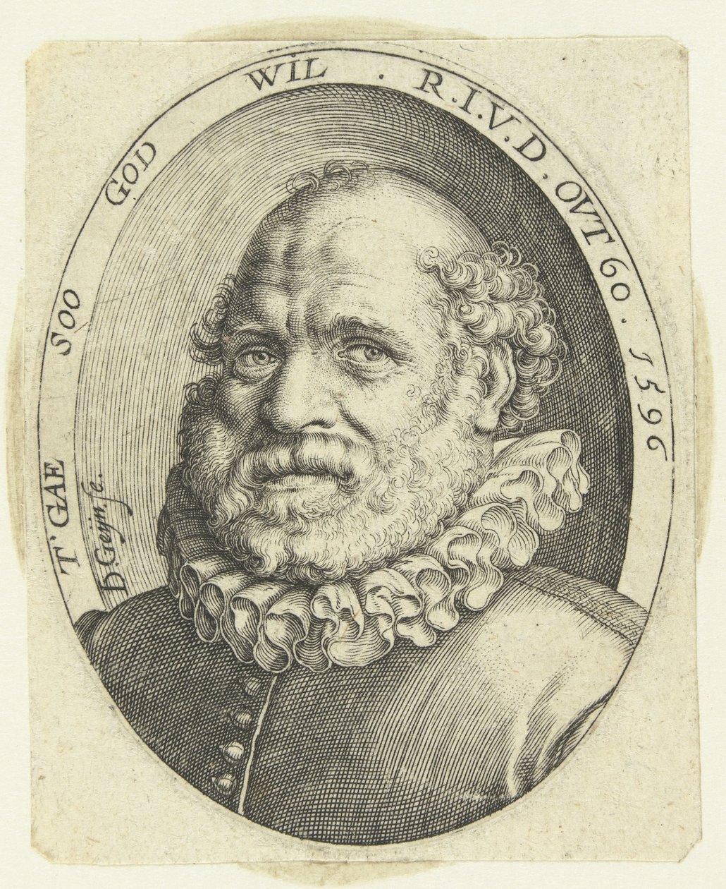 Portræt Rutgaert Jansz. i en alder af 60 af Jacob de Gheyn (II)