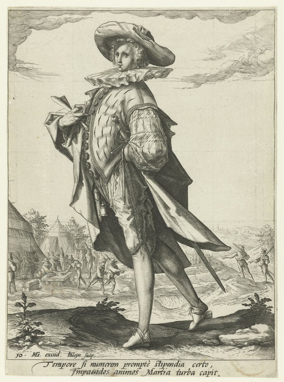 kasserer Officerer og soldater (serietitel) af Jacob de Gheyn (II)