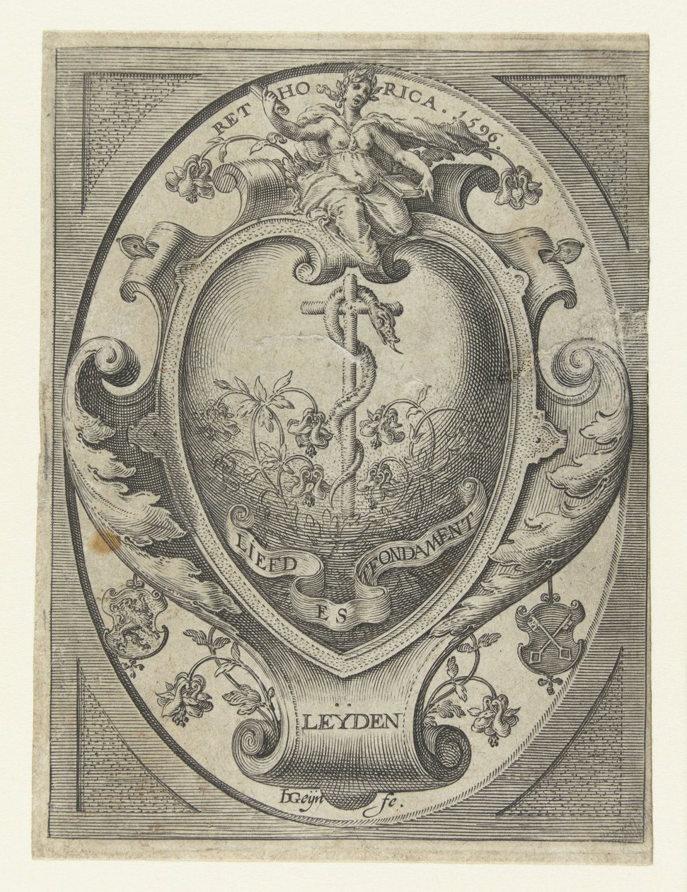 Våbenskjold fra Leiden-retorikkens kammer Kærlighed er grundlaget af Jacob de Gheyn (II)