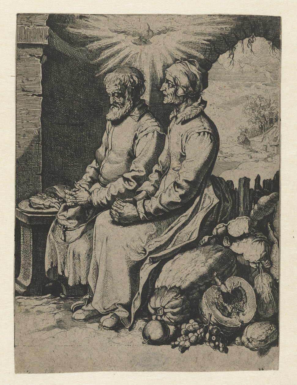 Gammelt par beder ro i sindet paer af Jacob de Gheyn (III) (attributed to)