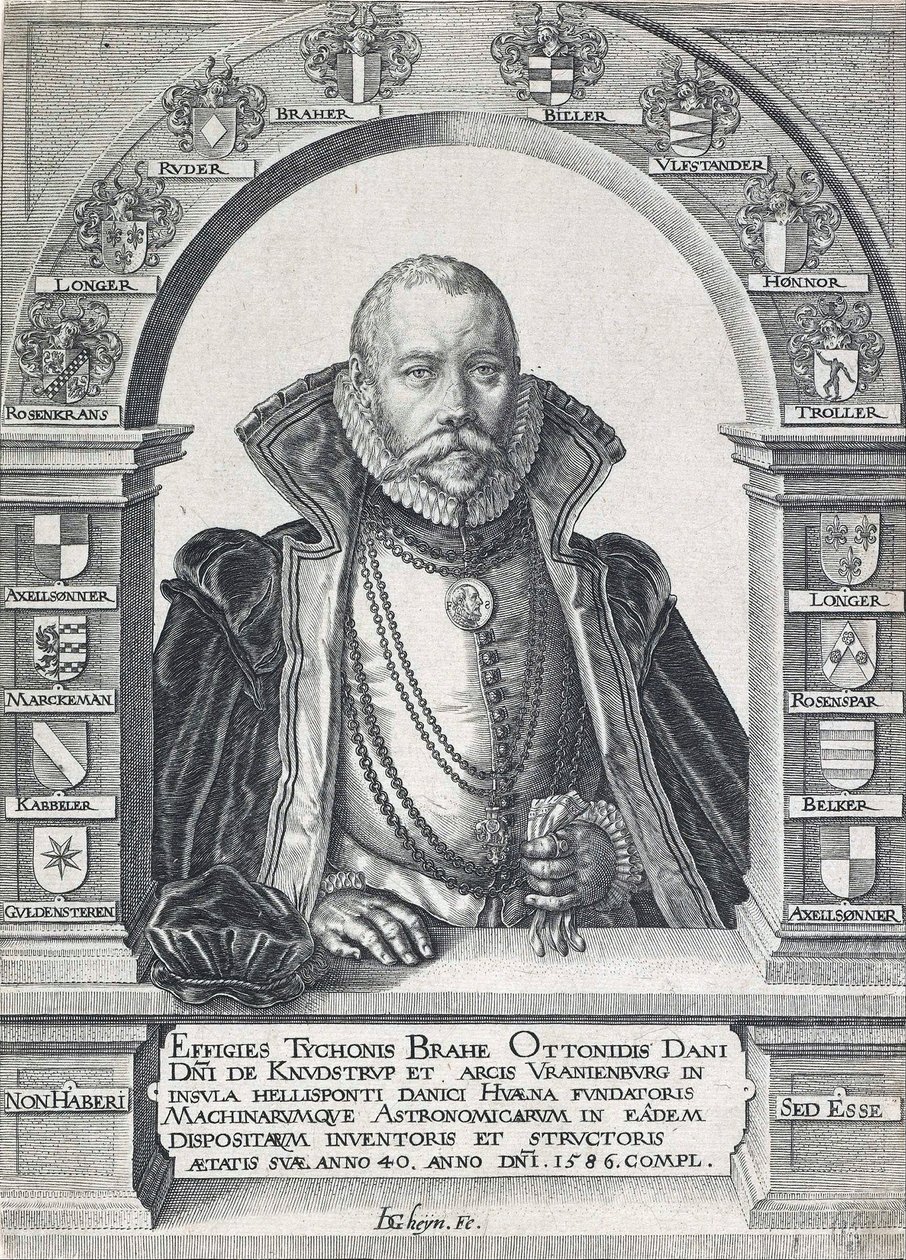 Portræt af Tycho Brahe 1546 - 1601, pub. 1586. af Jacob de Gheyn