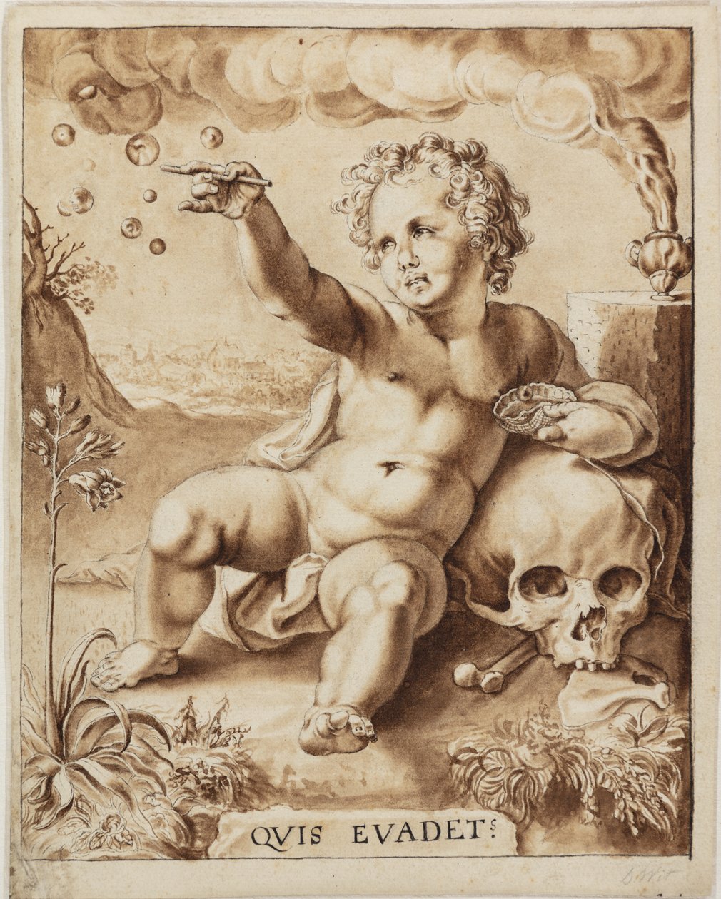 Allegori på forgængelighed. Homo Bulla af Jacob de Wit