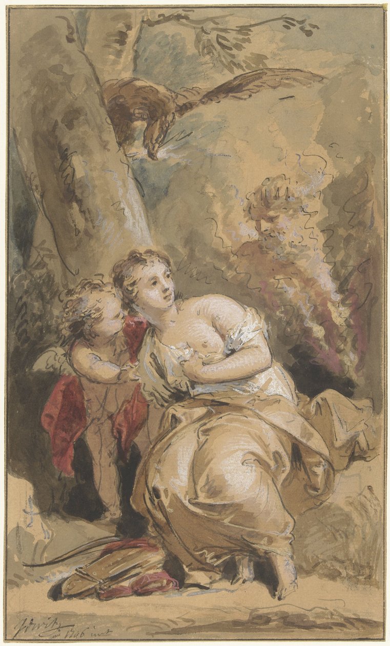 Callisto, Amor og Jupiter med ørnen af Jacob de Wit