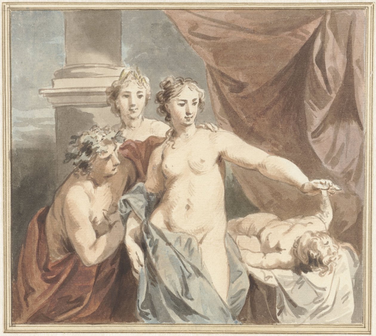 Ceres, Venus, Bacchus og sovende Amor af Jacob de Wit