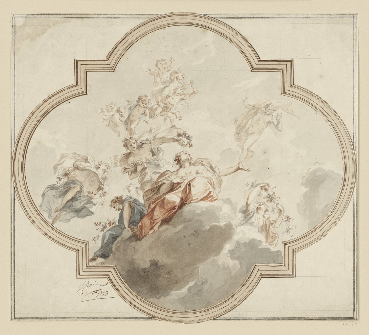 Loftsdesign. Zephir og Flora af Jacob de Wit