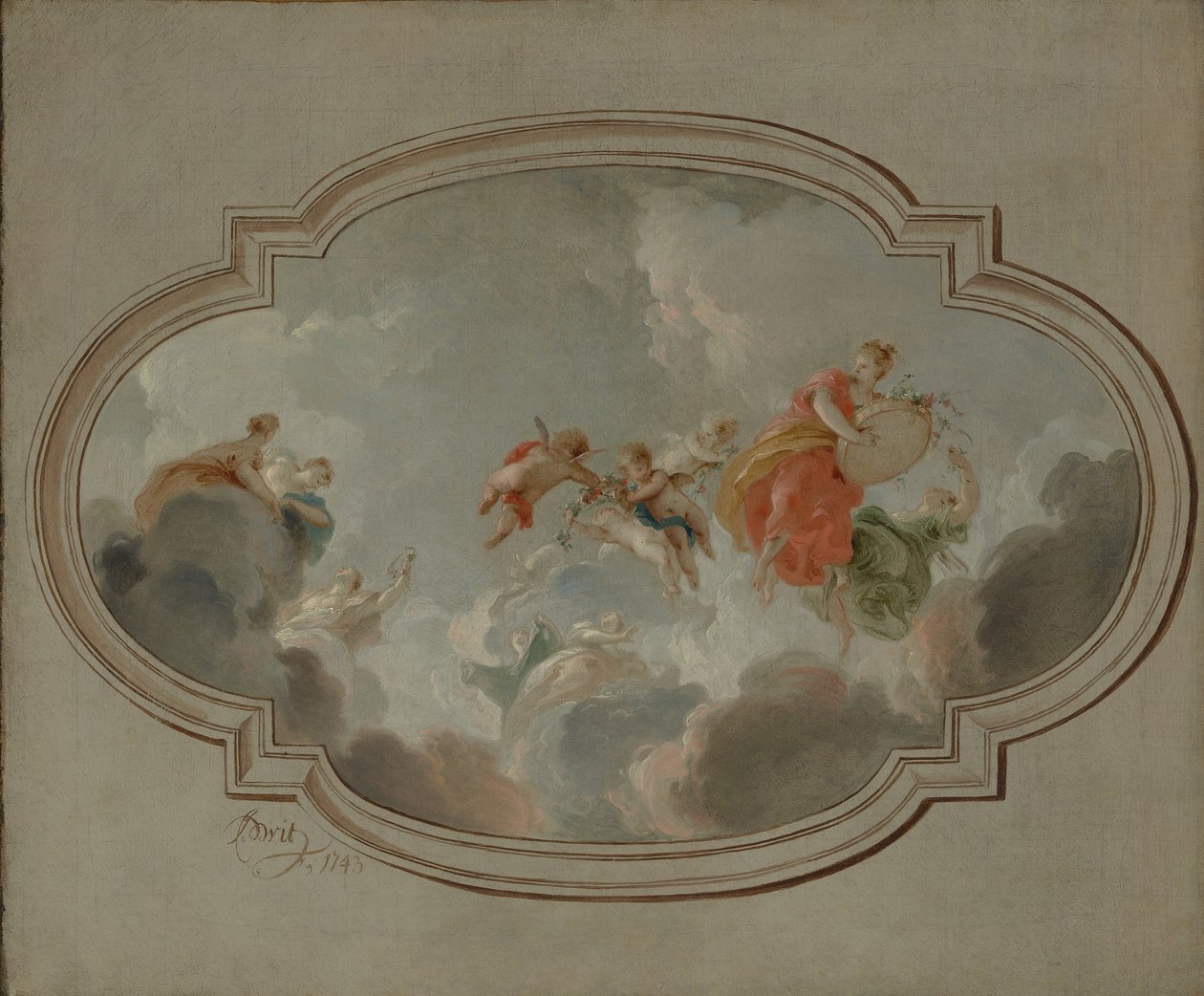 Flora og Zephyr, 1743. af Jacob de Wit