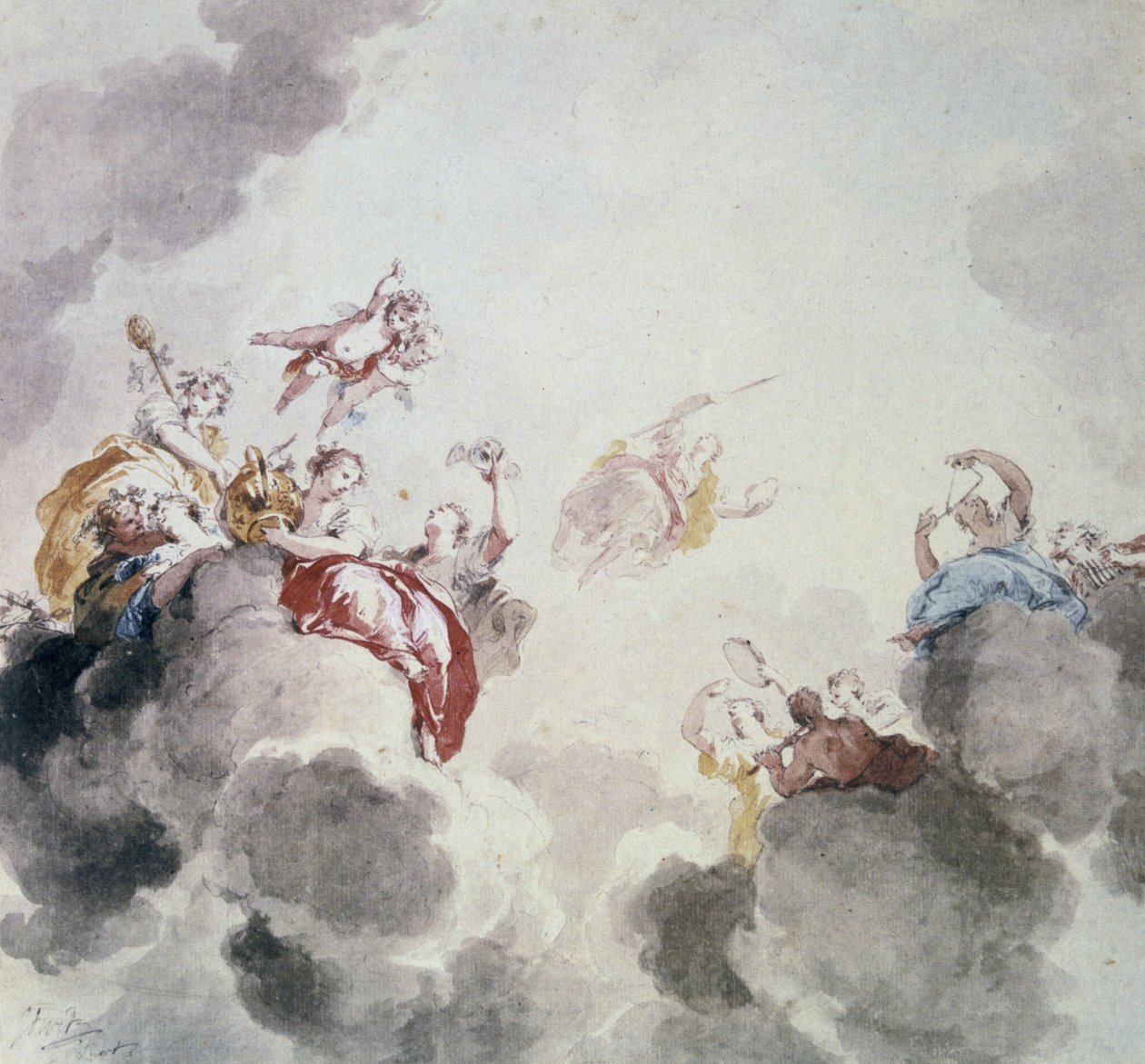 Himmelsk scene, 1700-tallet. af Jacob de Wit