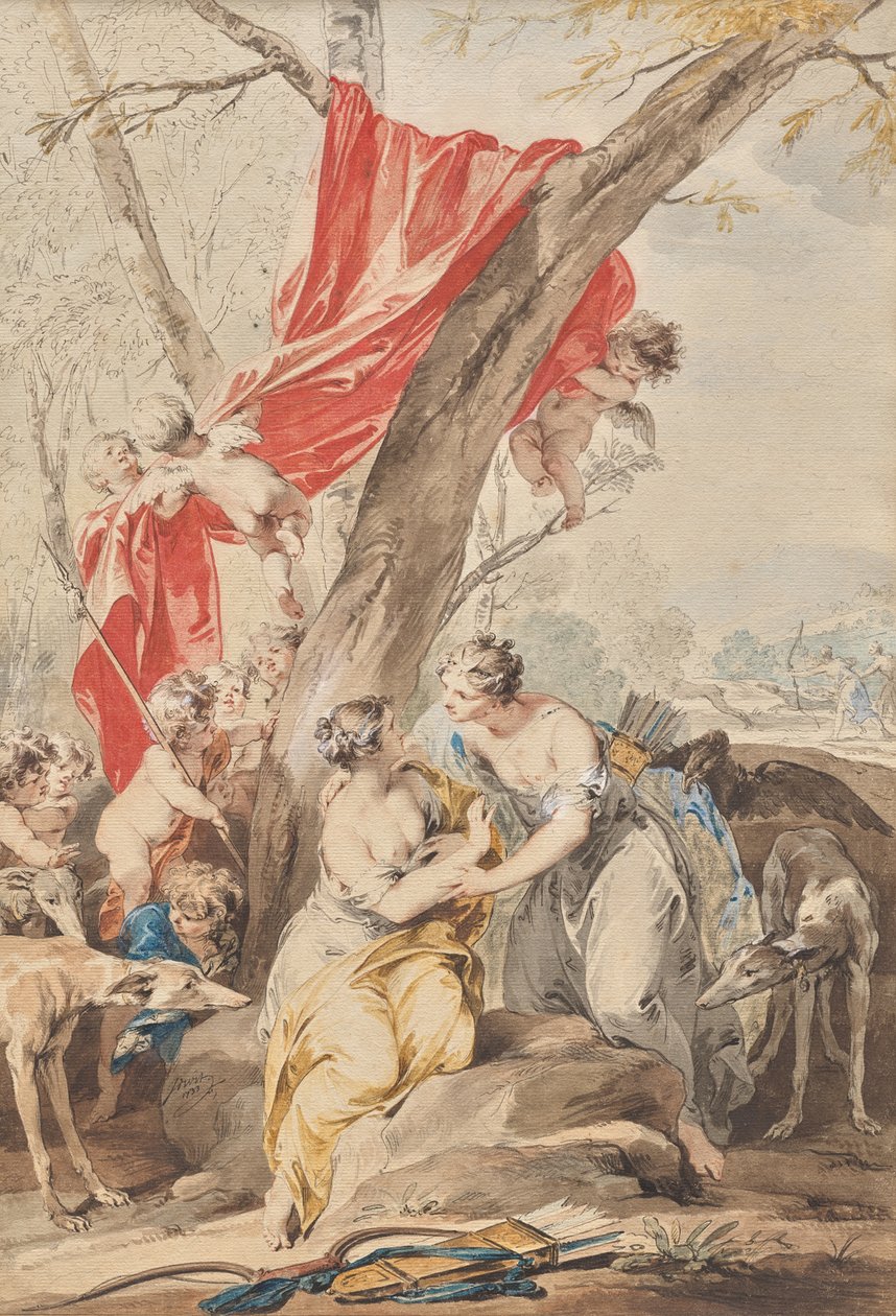 Jupiter (forklædt som Diana) og Callisto af Jacob de Wit