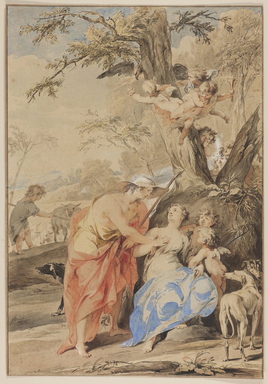 Jupiter og Mnemosyne, 1733 af Jacob de Wit