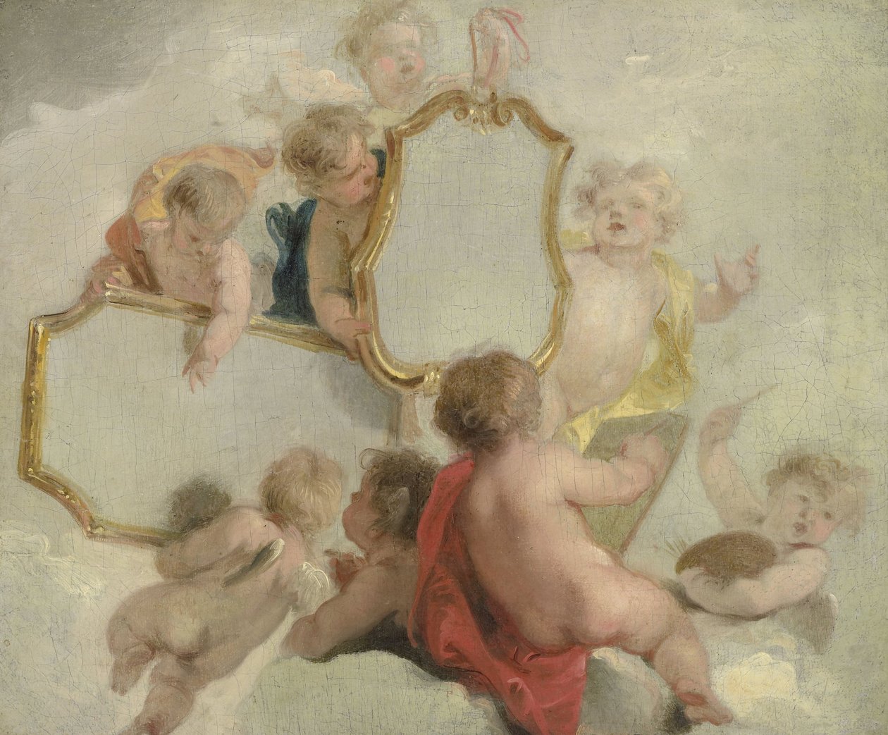 Putti med spejle af Jacob de Wit