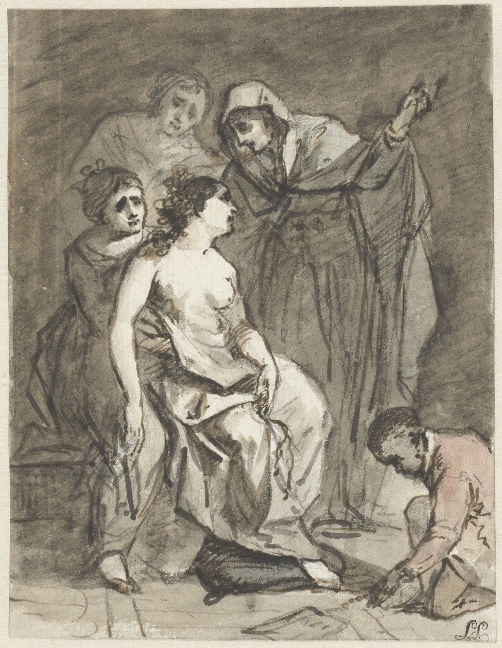 Skitse af en angrende Magdalena (?) af Jacob de Wit