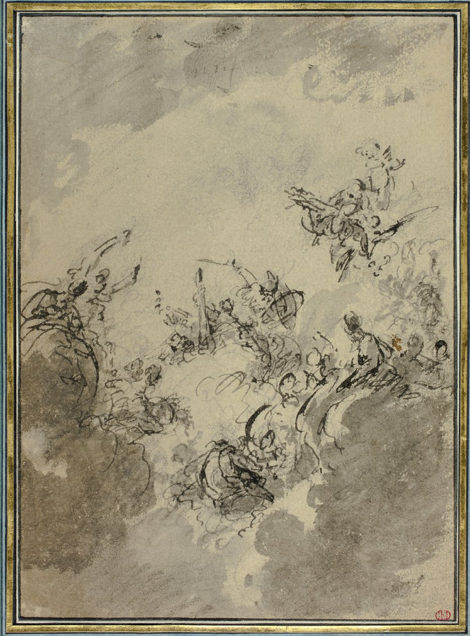 Undersøgelse for Herkules apoteose af Jacob de Wit