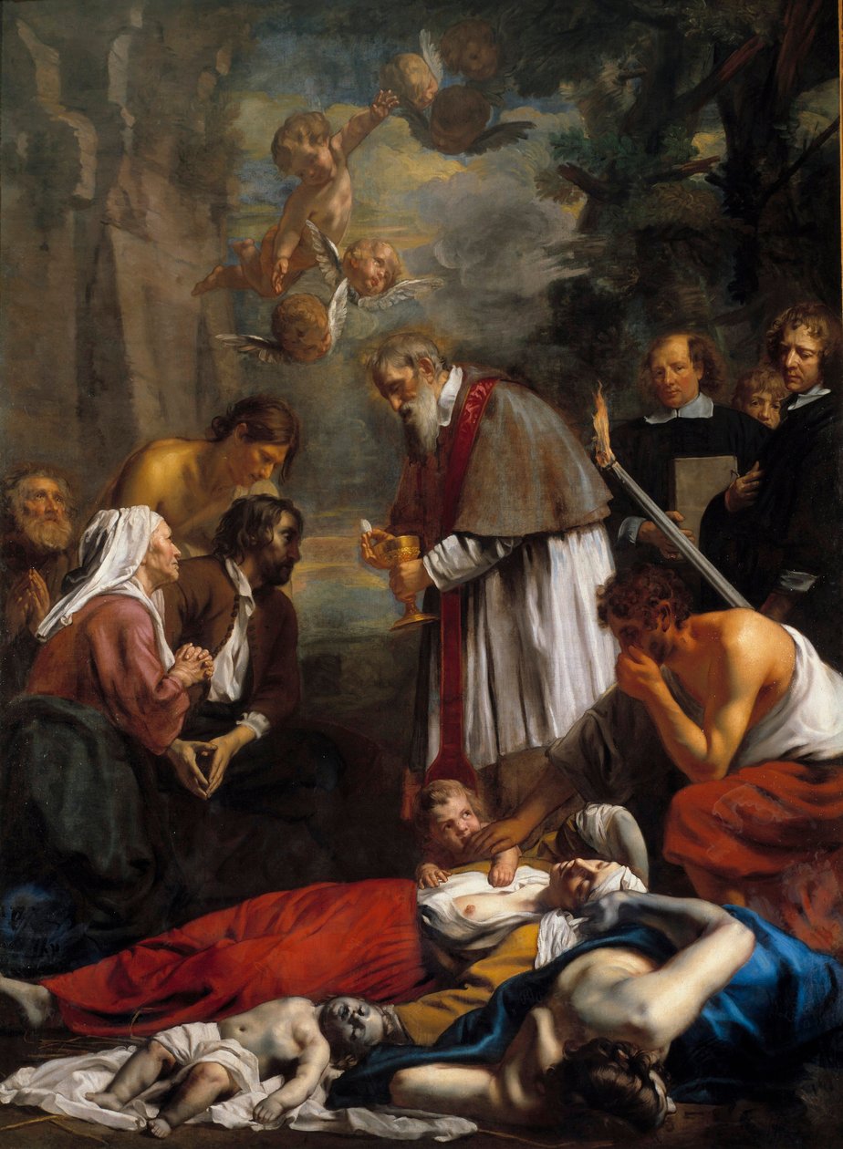 Saint Macaire af Gent redder pestiferes Saint Macaire er en armensk munk fra det 11. århundrede. Maleri af Jacob II van Oost (1637-1713) 1673 søn. 3,5x2,57 m af Jacob the Younger Van Oost