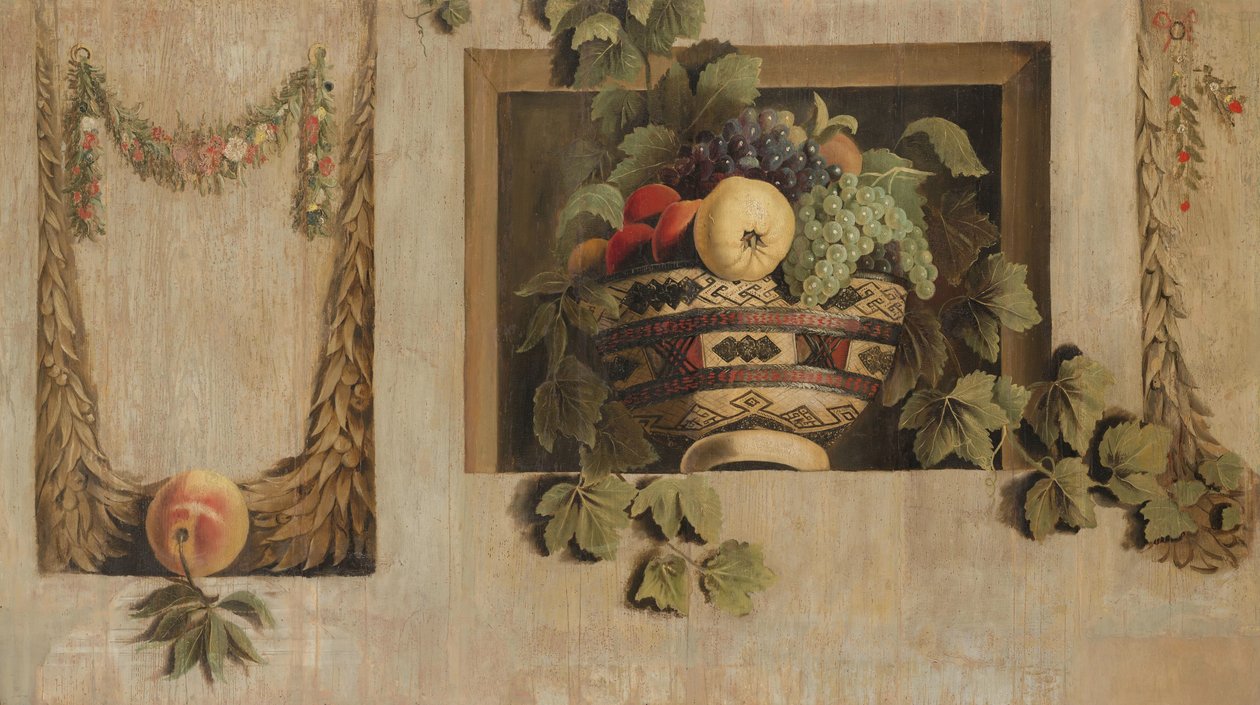 Stilleben med frugt- og blomsterguirlander af Jacob van Campen