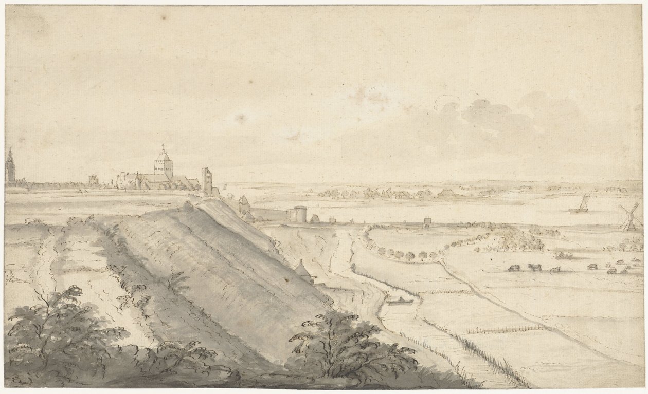 Udsigt over Nijmegen af Jacob van Eynden (I)