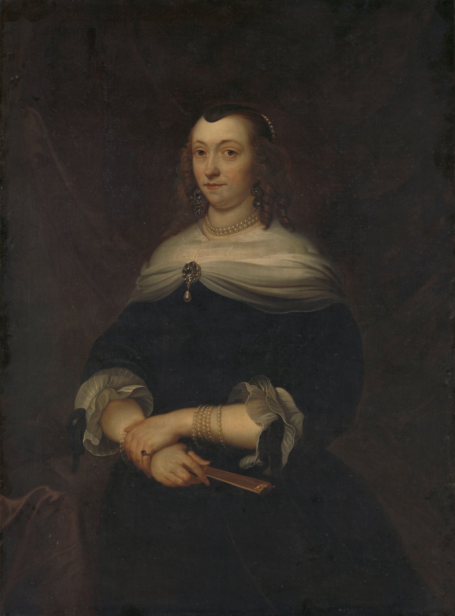 Portræt af en kvinde, menes at være Lucretia Boudaen (1616-1663), hustru til Jean Ortt og anden hustru til Christoffel van Gangelt af Jacob van Loo (copy after)