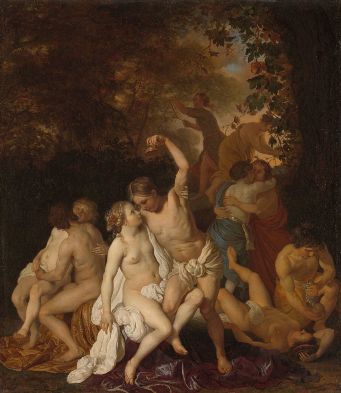 Scene med Bacchantes af Jacob van Loo
