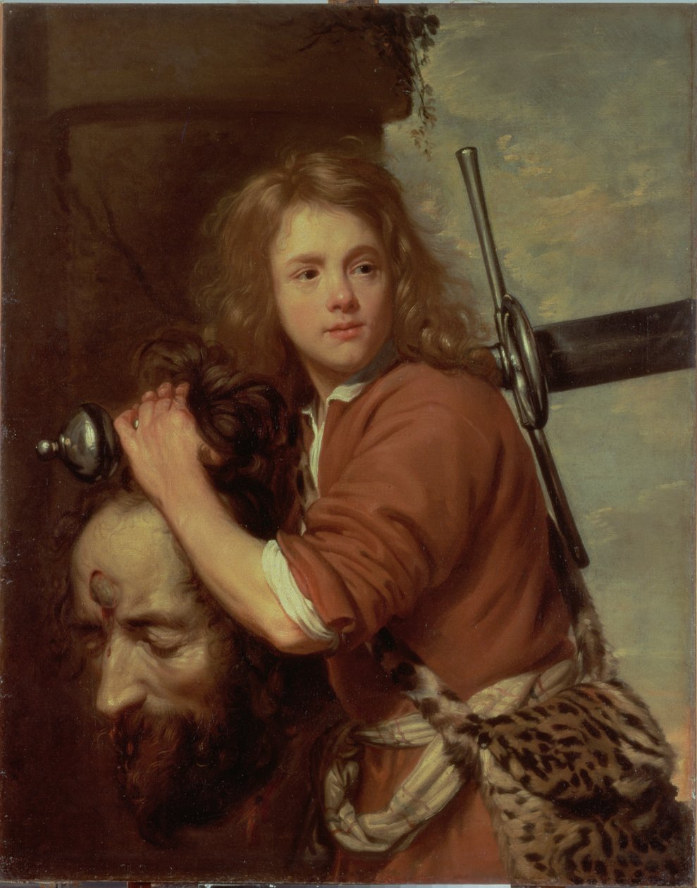 David bærer Goliats hoved, 1643 af Jacob van Oost