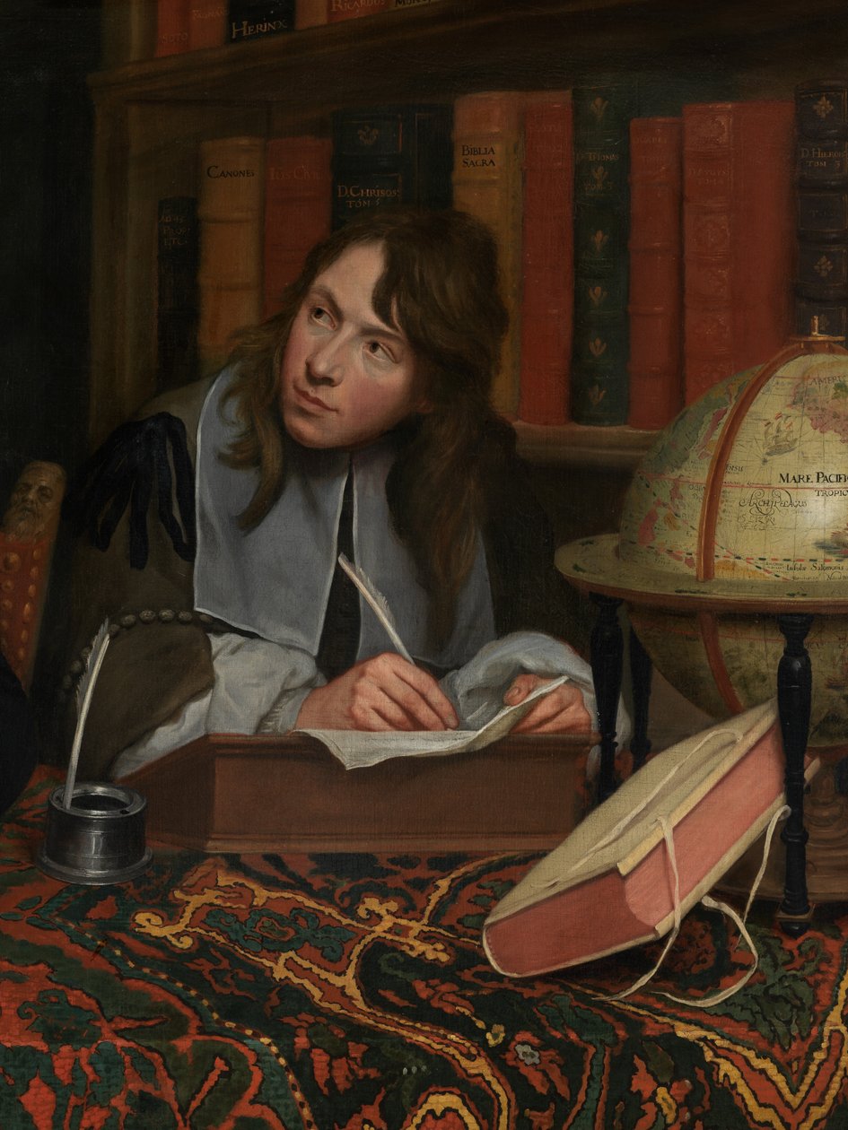 Detalje af portræt af en teolog med sin sekretær af Jacob van Oost