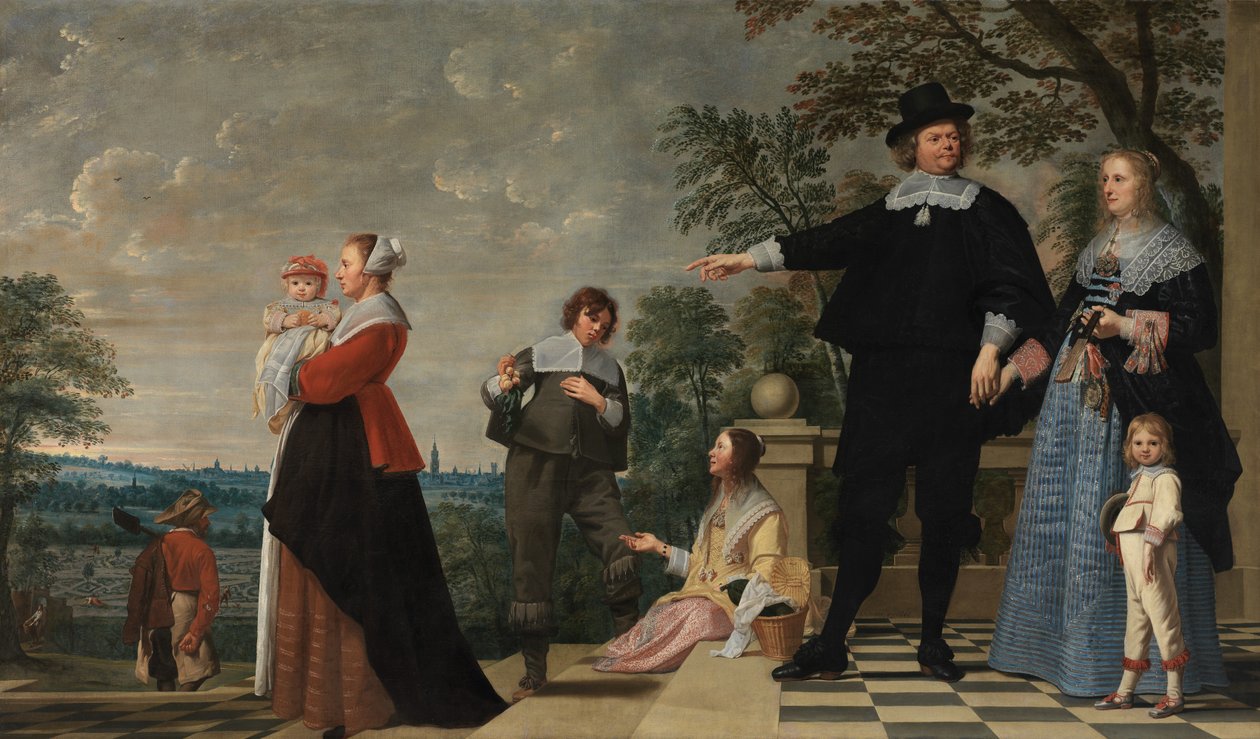 Portræt af en Brügge-familie (olie på lærred) af Jacob van Oost