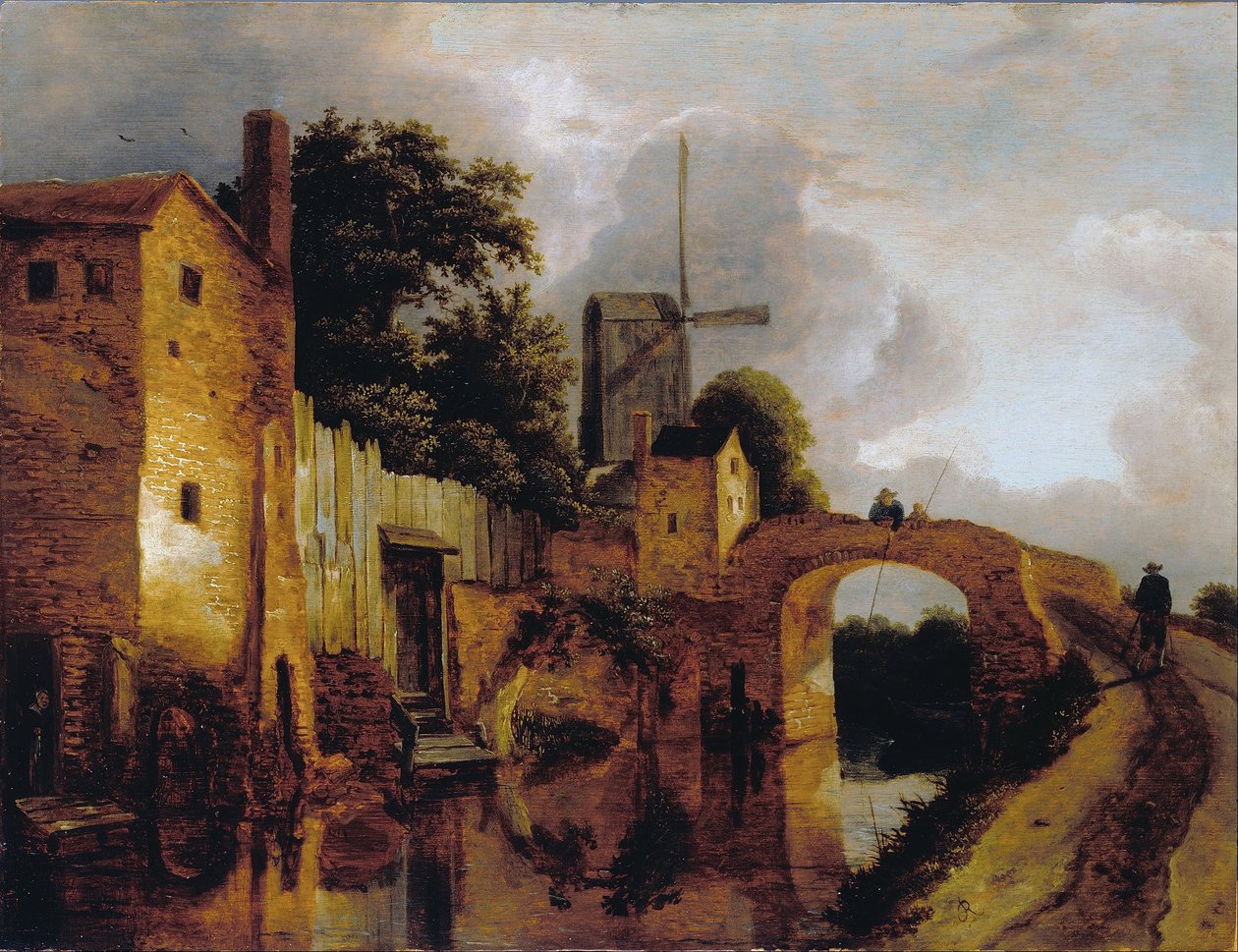 Kanal med bro af Jacob van Ruisdael