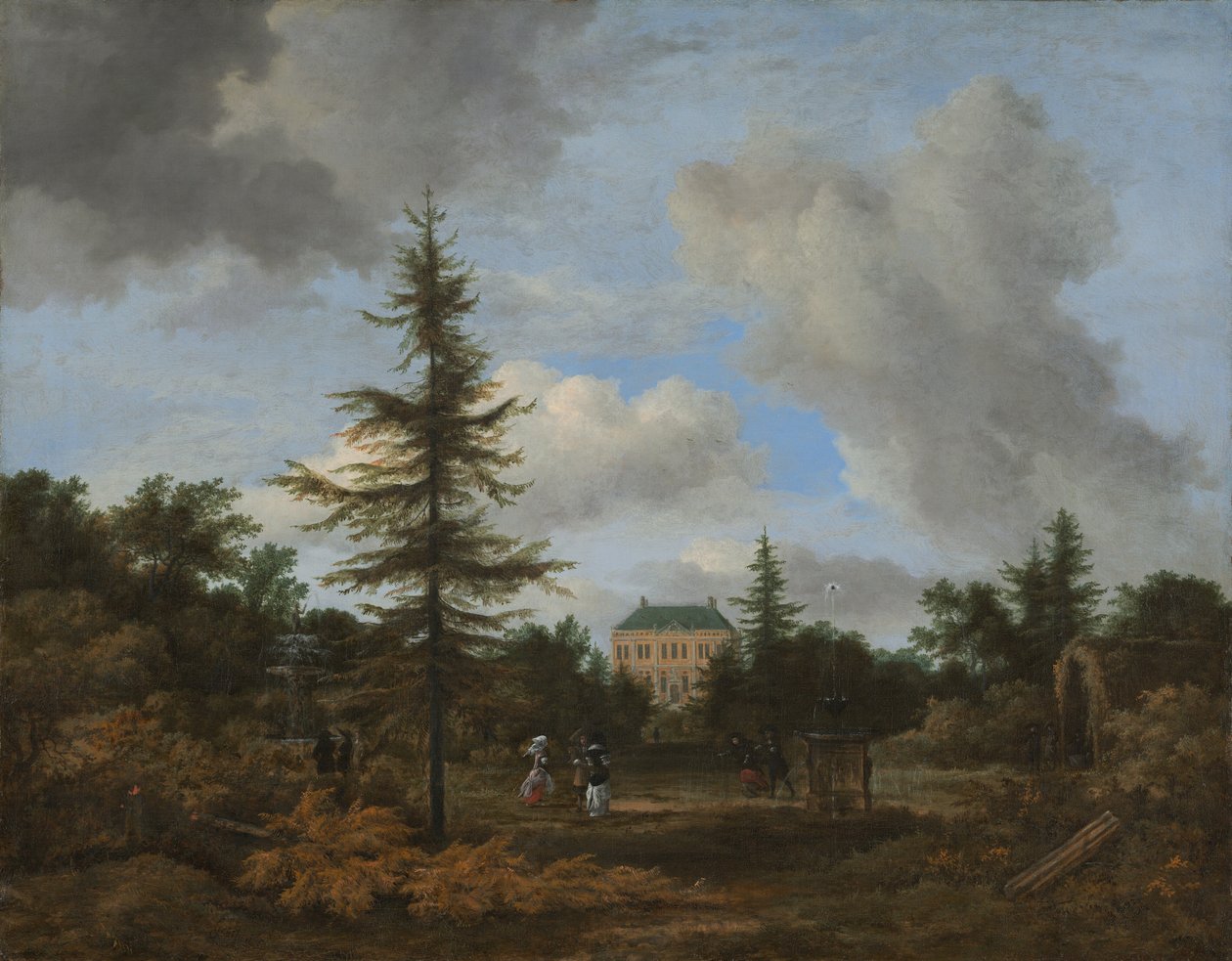 Landhus i en park, ca. 1675. af Jacob van Ruisdael